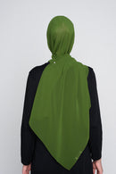 text -- georgette vintage green