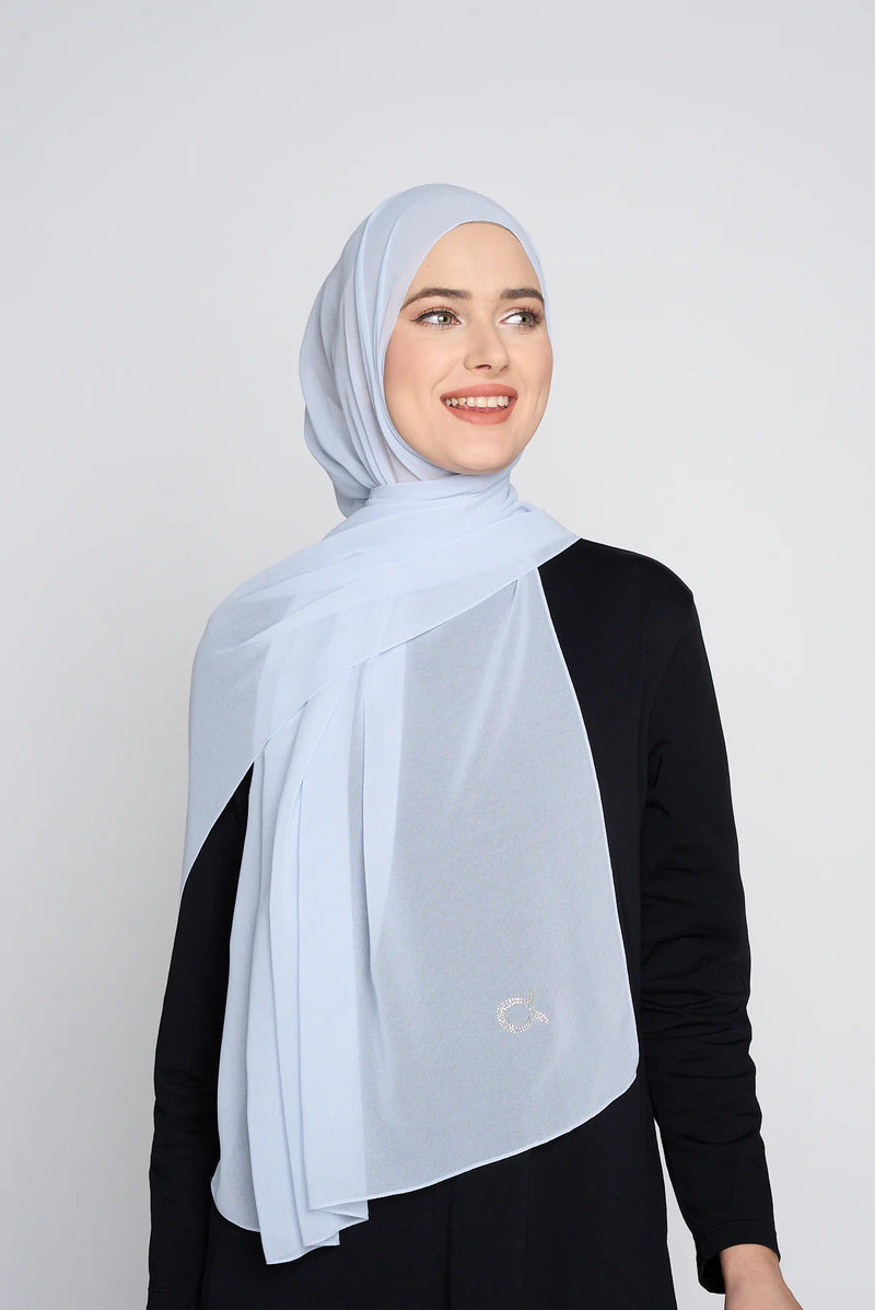 text -- georgette powder blue
