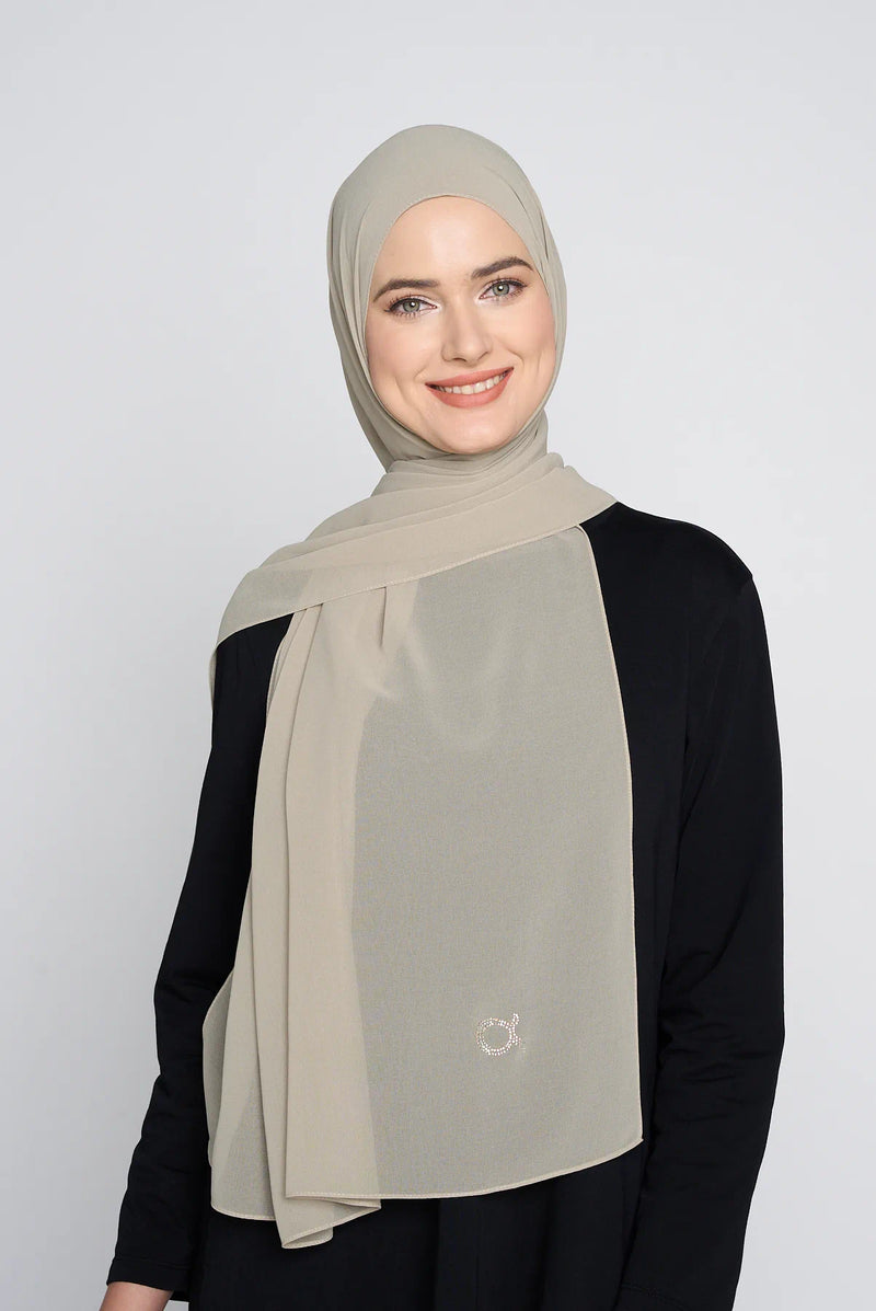 stretch easy GEORGETTE shawl with italian hem