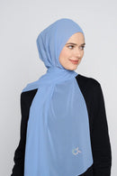 text -- georgette stone blue