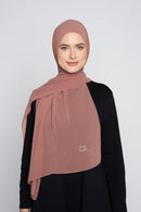 text -- georgette rosy brown