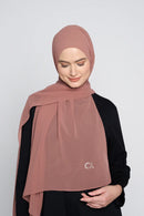 text -- georgette rosy brown