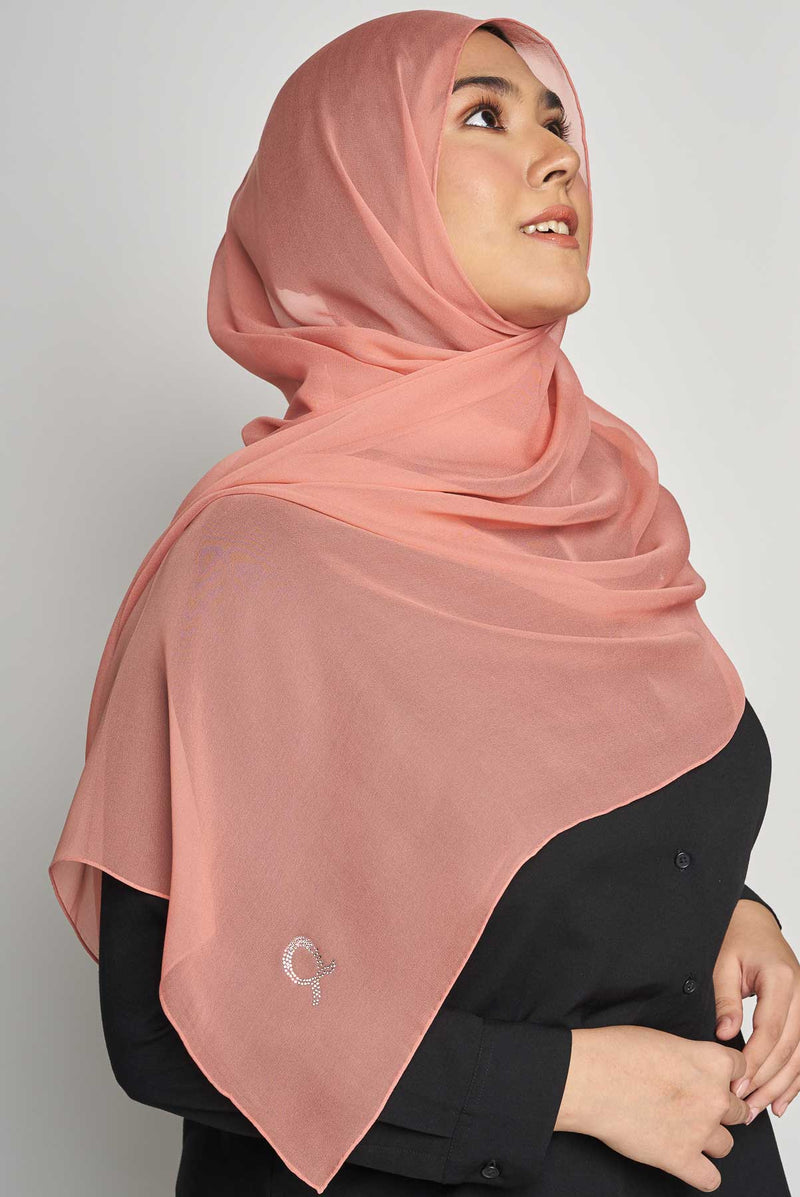 text -- crepe silk alluring coral