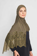 with-lace Ironfree™ scarf in TECHNICAL