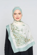 text -- dragonfly motif green mist