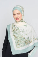 text -- dragonfly motif green mist