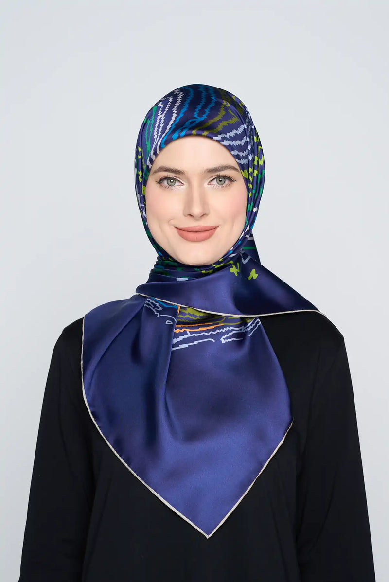 *LIMITED EDITION* thumbprint square DOUBLE-SIDED TWILL SILK Medium