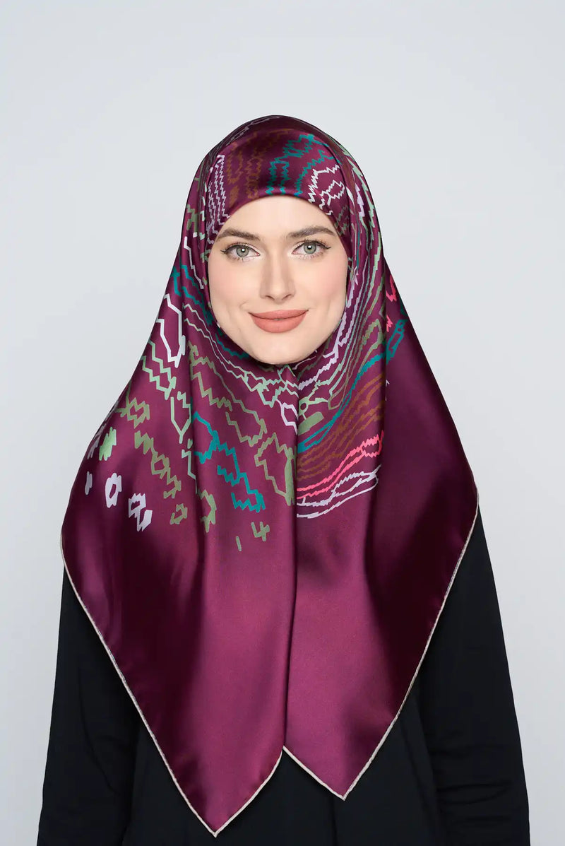 text -- reversible maroon and royal indigo