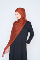 text -- chiffon silk brick red