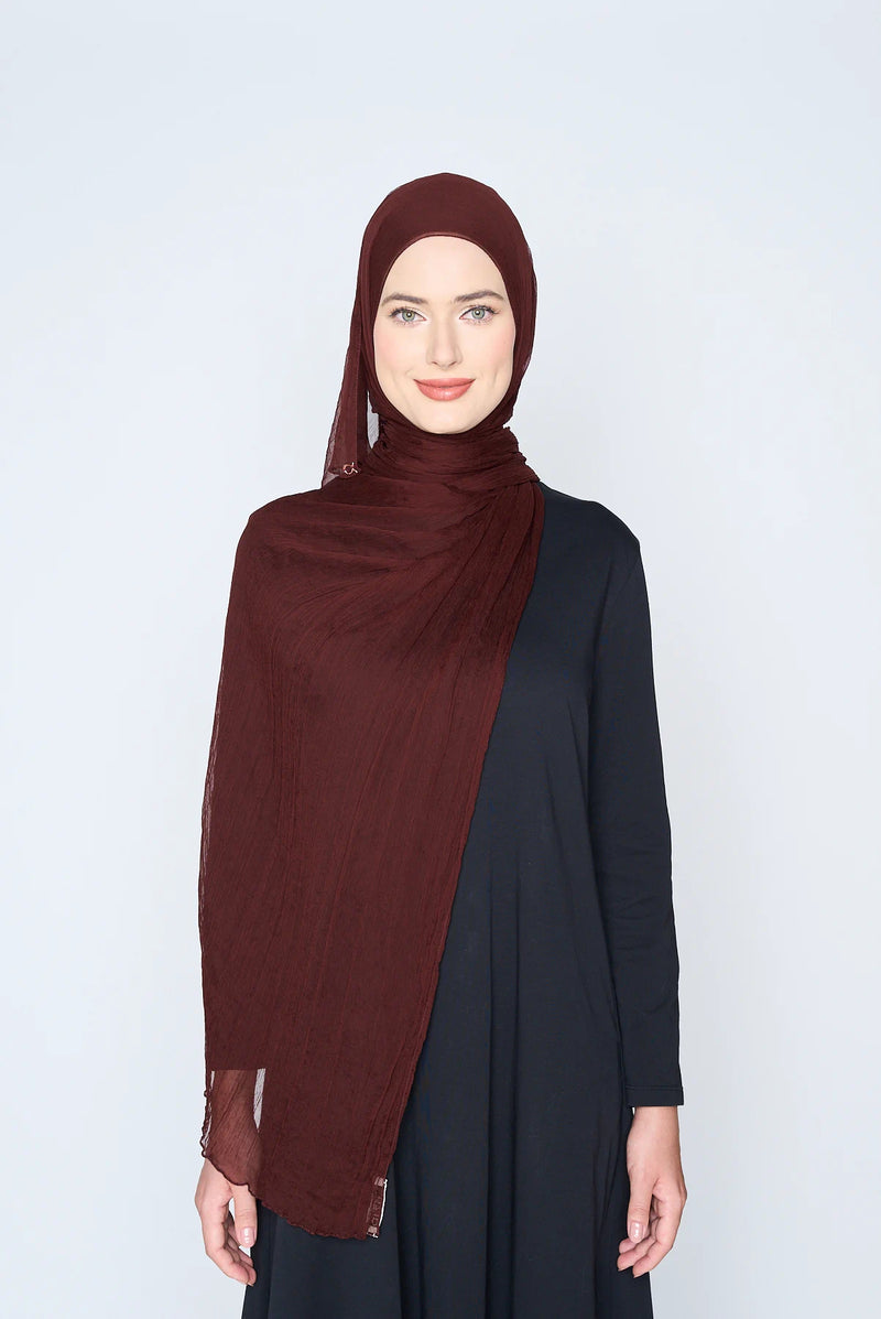 text -- chiffon silk deep plum