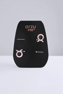 text -- rose gold pin