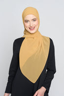 stretch easy GEORGETTE large square with italian hem