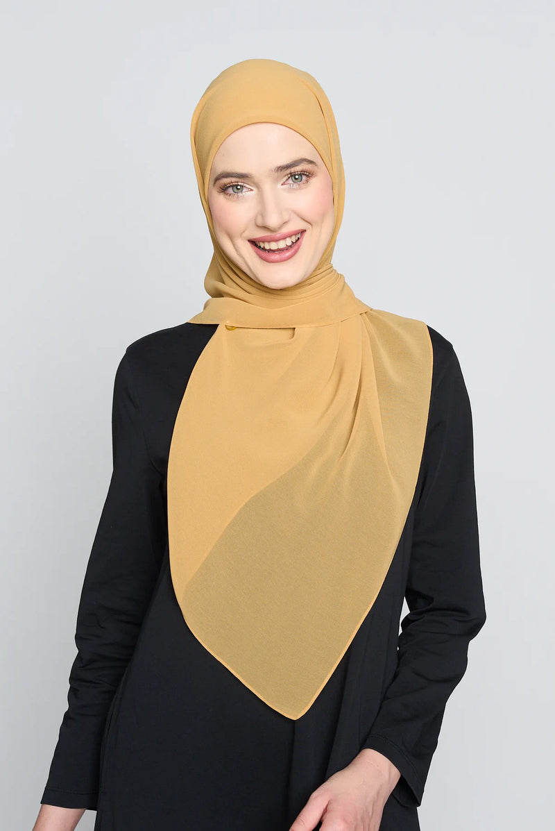 stretch easy GEORGETTE large square with italian hem