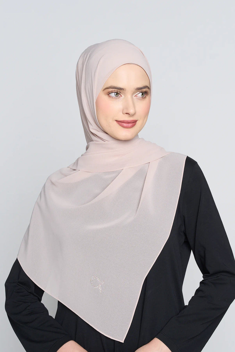 text -- georgette translucent pearl