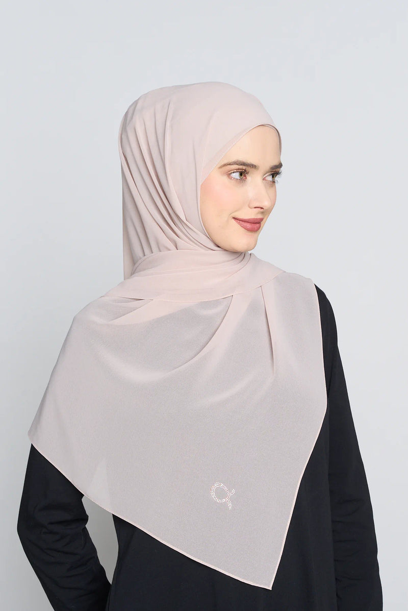 text -- georgette translucent pearl