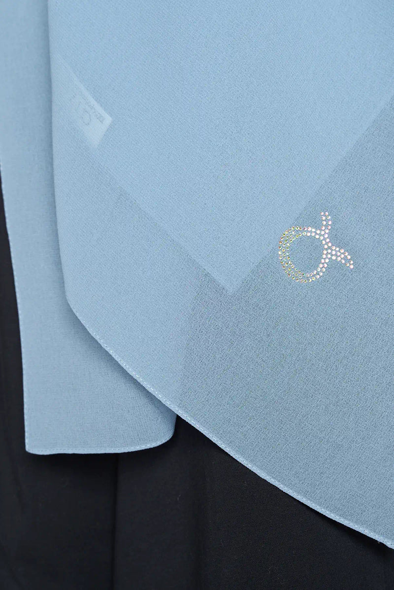 text -- georgette stone blue
