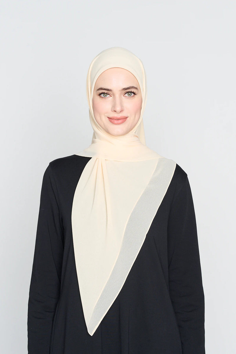 text -- georgette champagne beige 