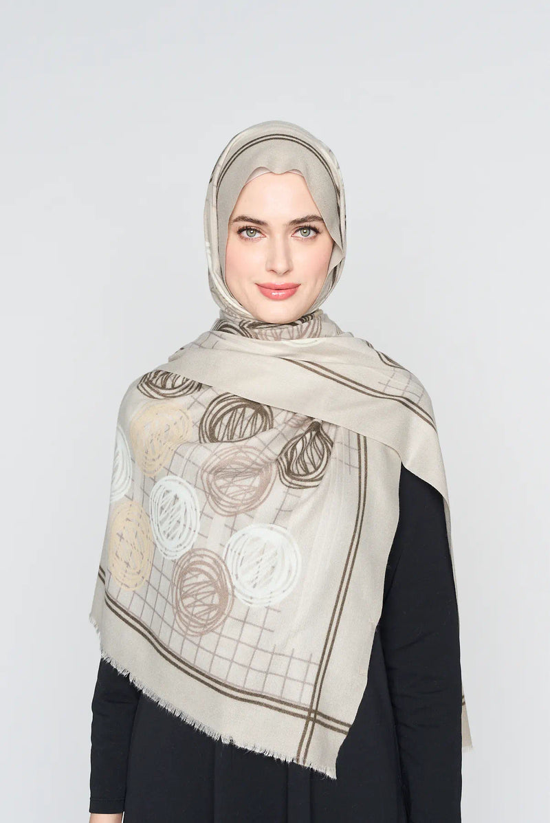 text -- soft circles taupe