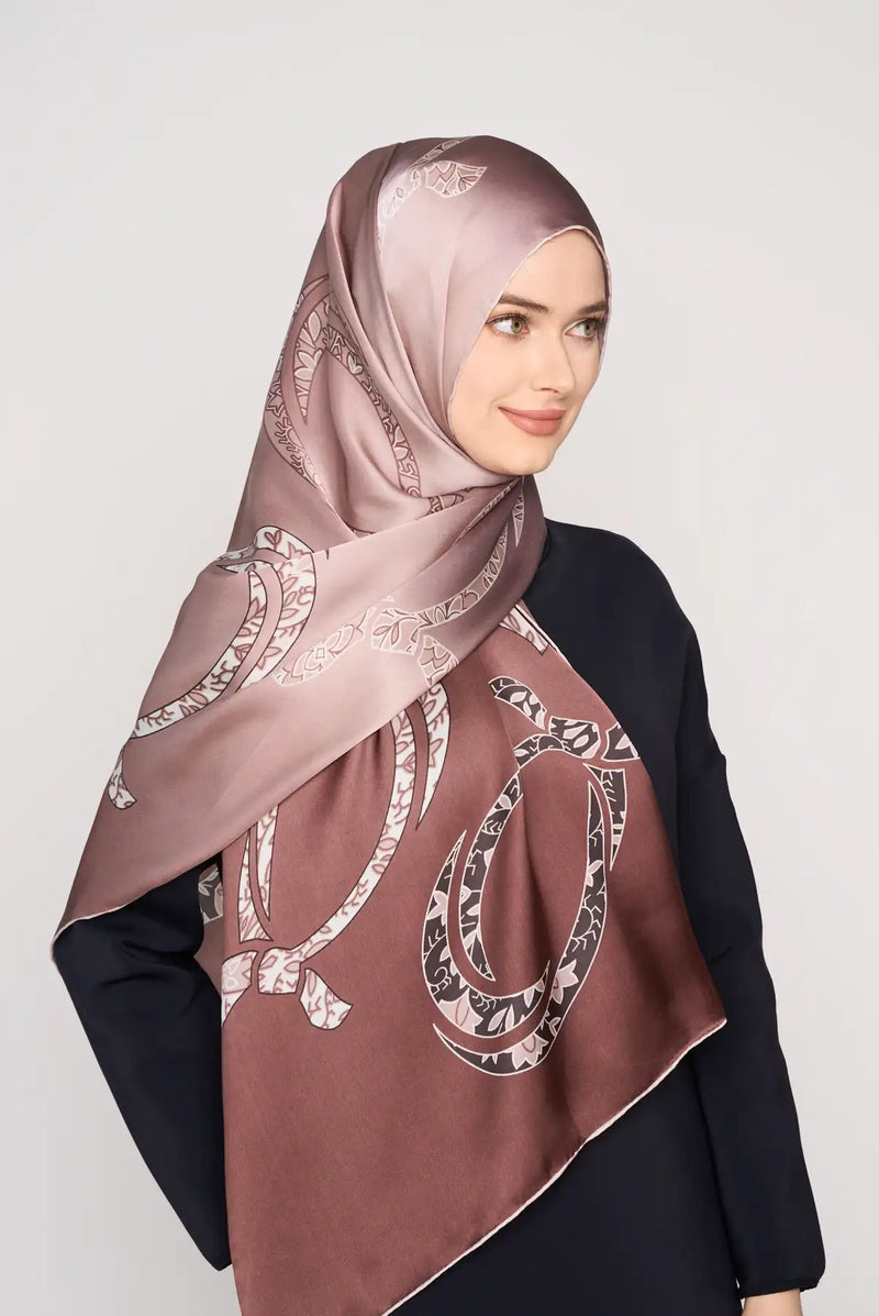 every knot has a silver lining scarf CREPE SATIN SILK
