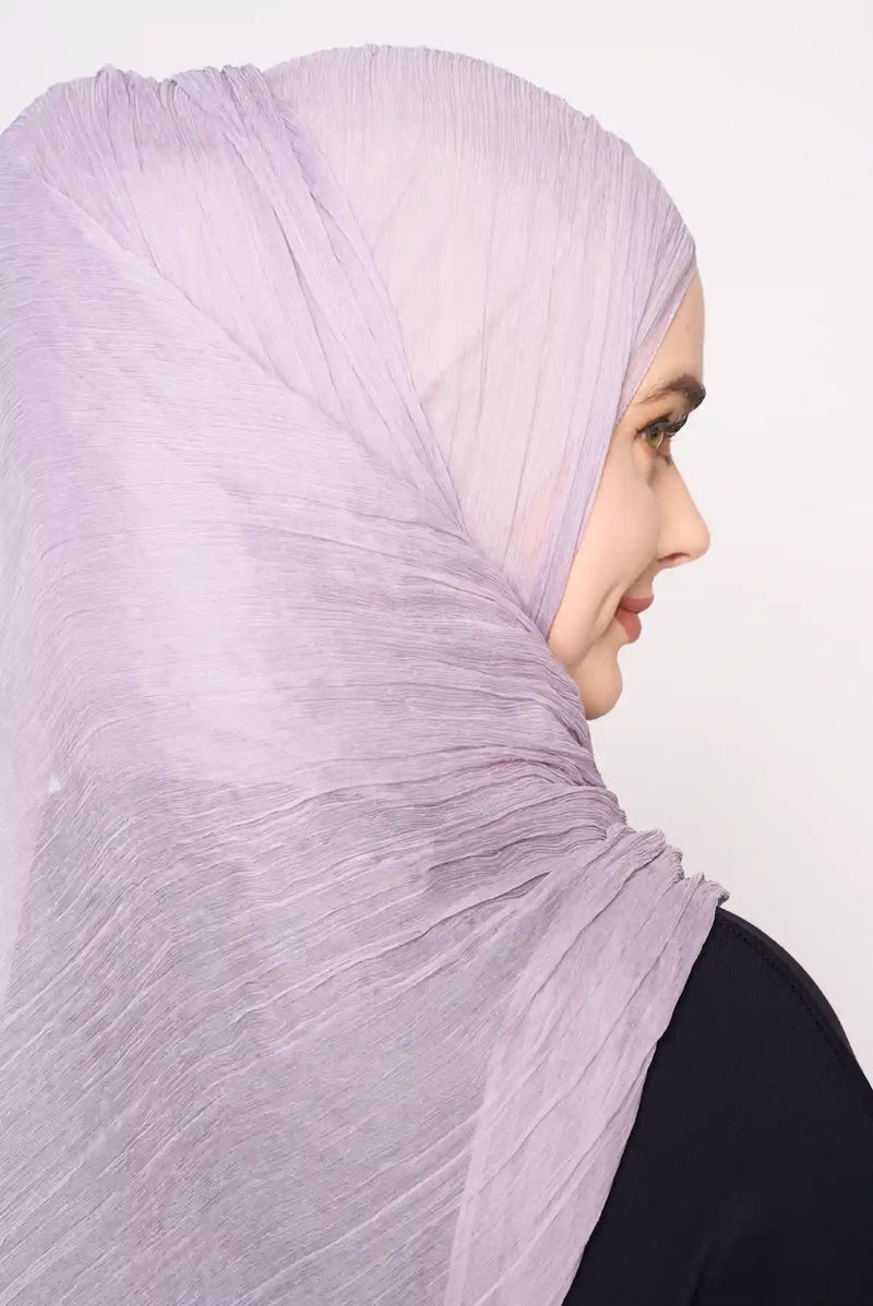 text -- chiffon silk dusky lilac