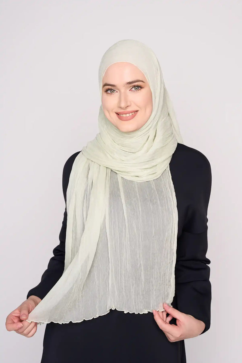 text -- chiffon silk van cleef green