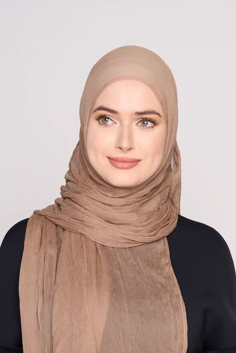 text -- chiffon silk beige taupe