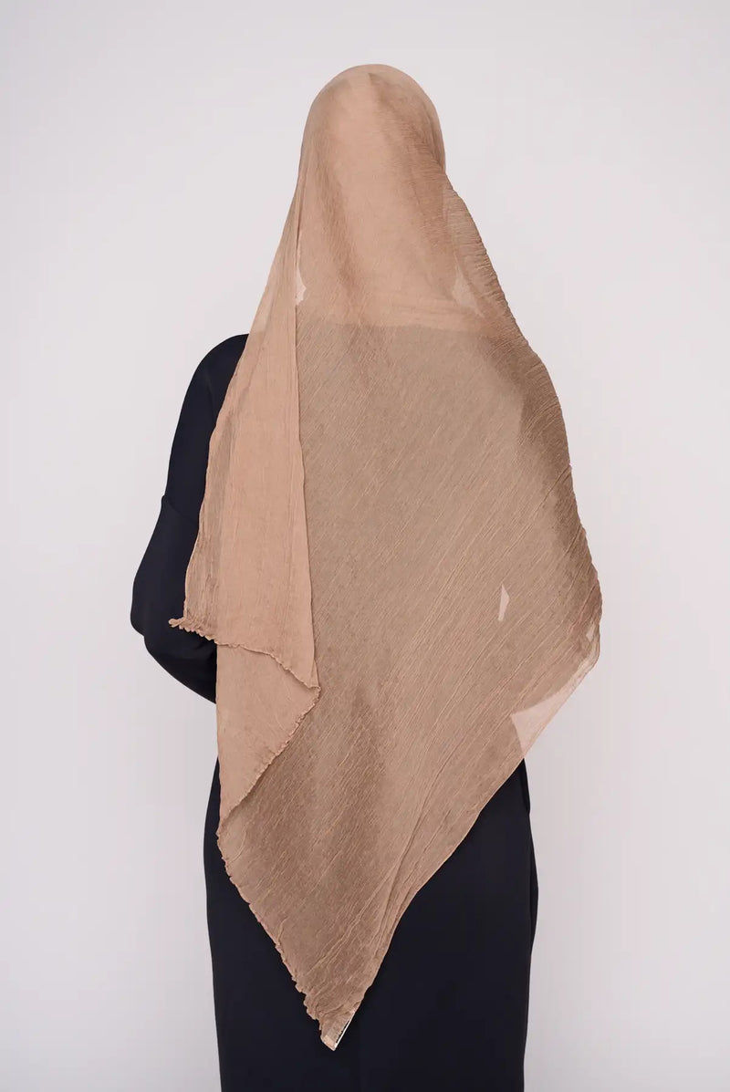 text -- chiffon silk beige taupe