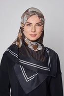 text -- modern floral brown