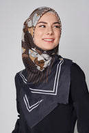 text -- modern floral brown