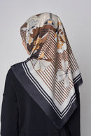 text -- modern floral brown