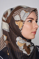 text -- modern floral brown