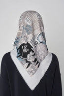 text -- modern floral white