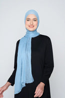 text -- chiffon silk stone blue