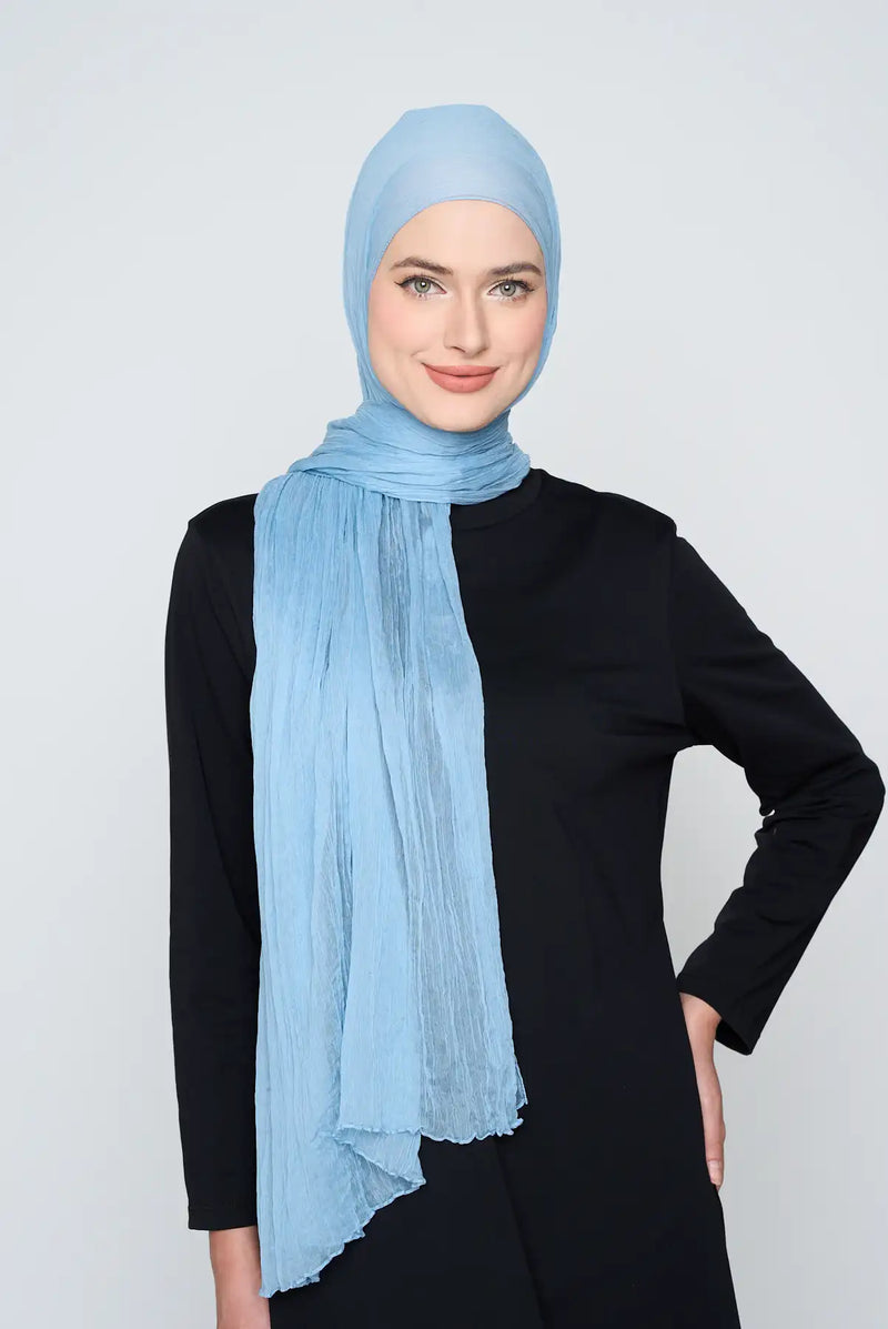 text -- chiffon silk stone blue