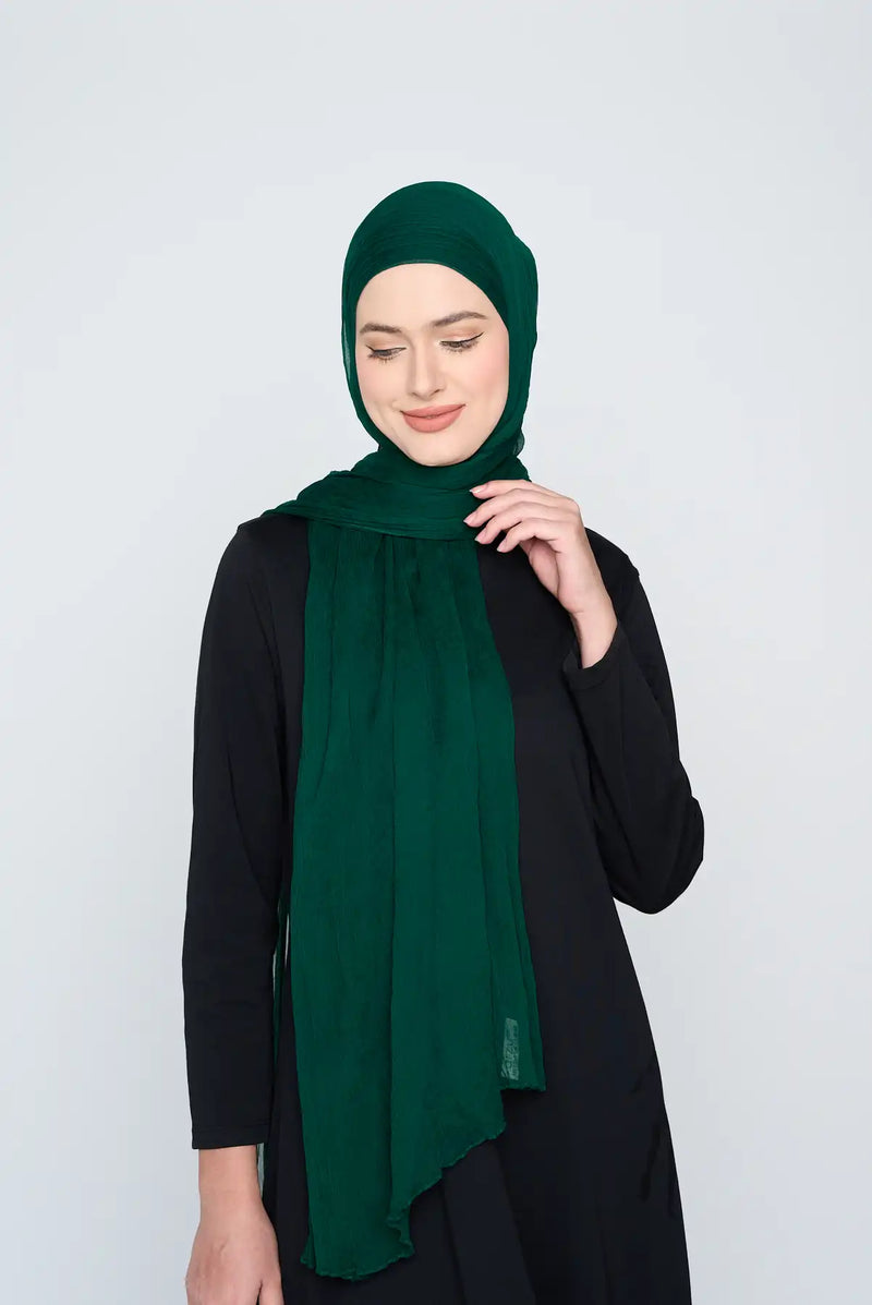 text -- chiffon silk dark jade