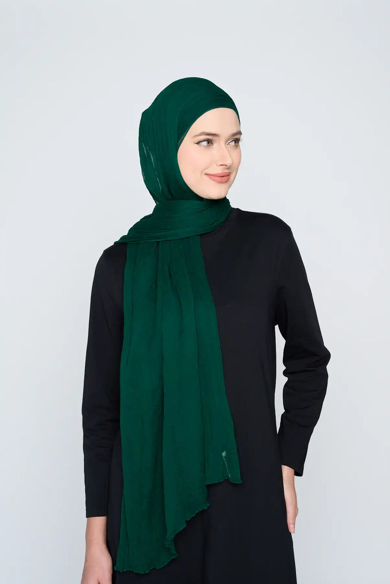 text -- chiffon silk dark jade