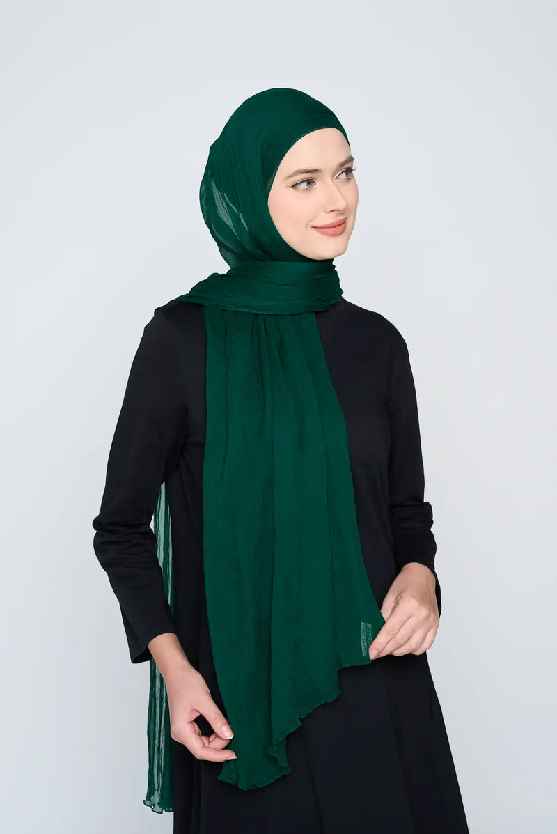 text -- chiffon silk dark jade
