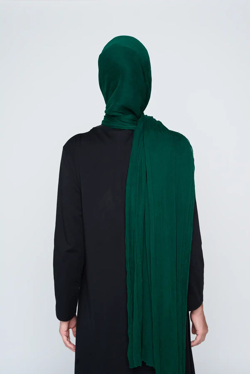 text -- chiffon silk dark jade