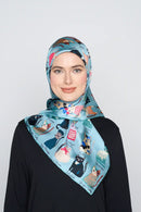 cats of the world square TWILL SILK
