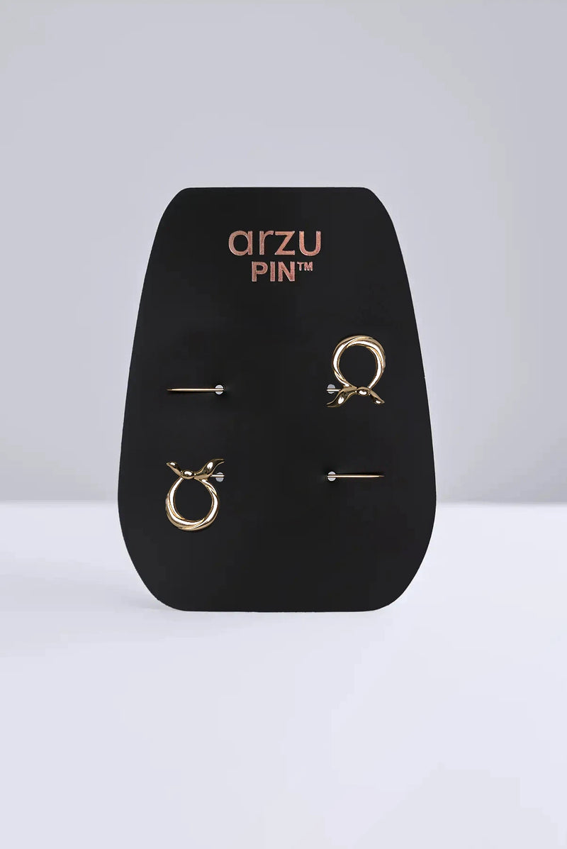 text -- gold pin