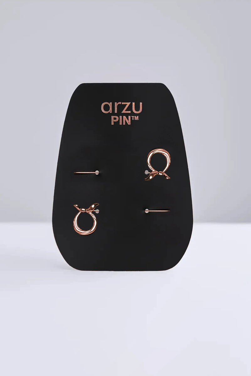 text -- rose gold pin
