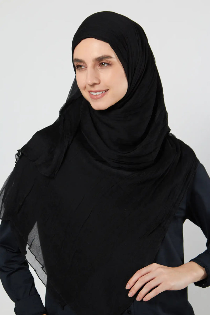text -- chiffon silk sophisticated black