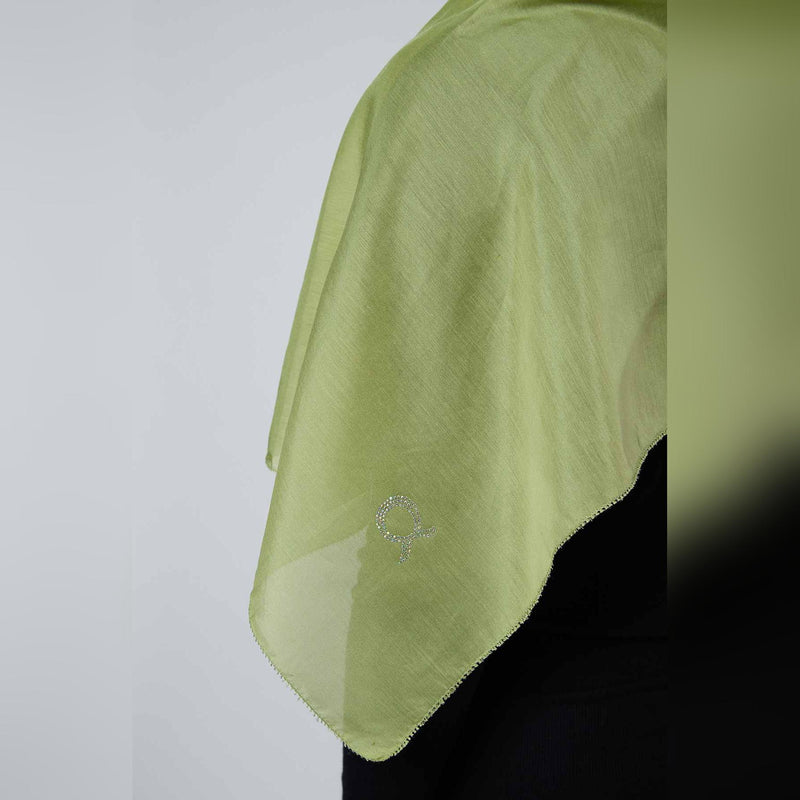 arzu the good wrinkle SILK COTTON long scarf with fine tooth edge | baik untuk ibu