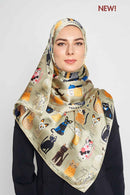 cats of the world scarf SERIOUSLY SATIN SILK