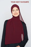 text -- georgette deep plum