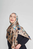 cats of the world scarf CREPE SATIN SILK