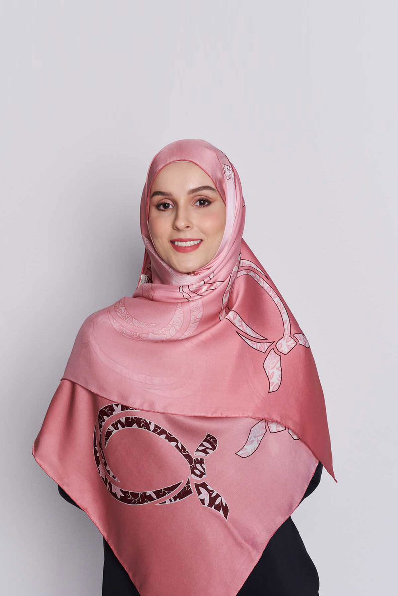 every knot has a silver lining scarf CREPE SATIN SILK