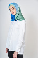 text -- shimmering blue green