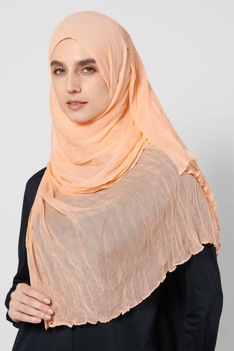 text -- chiffon silk peach